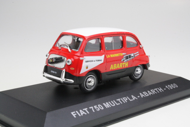 Fiat 750 Multipla 1960 "Marmitte Abarth", punainen/valkoinen - Sulje napsauttamalla kuva