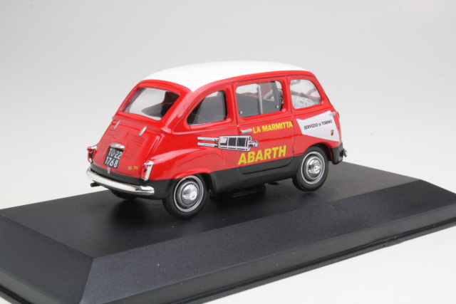 Fiat 750 Multipla 1960 "Marmitte Abarth", punainen/valkoinen - Sulje napsauttamalla kuva