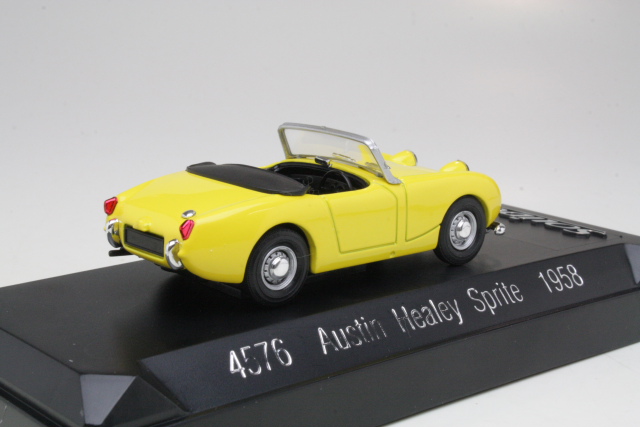 Austin Healey Sprite 1958, keltainen - Sulje napsauttamalla kuva