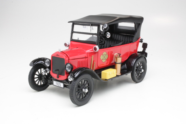 Ford Model T Touring 1925 "Fire Chief", punainen/musta - Sulje napsauttamalla kuva