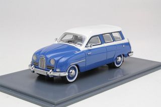 Saab 95 1958, sininen/valkoinen