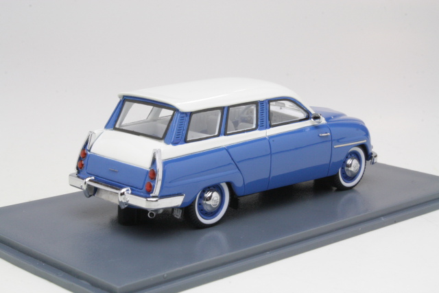 Saab 95 1958, sininen/valkoinen